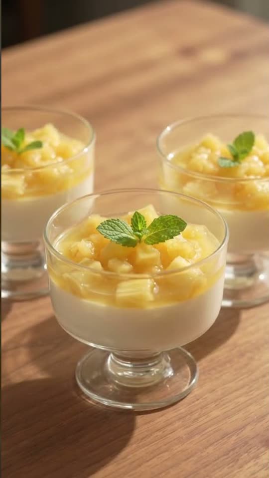 No-Bake Coconut & Pineapple Panna Cotta